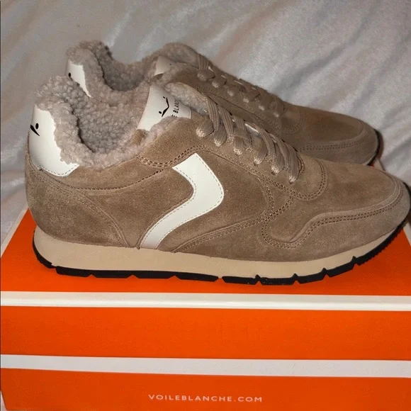 NWT VOILE BLANCHE JULIA Brown Pump Fur Suede Sneakers